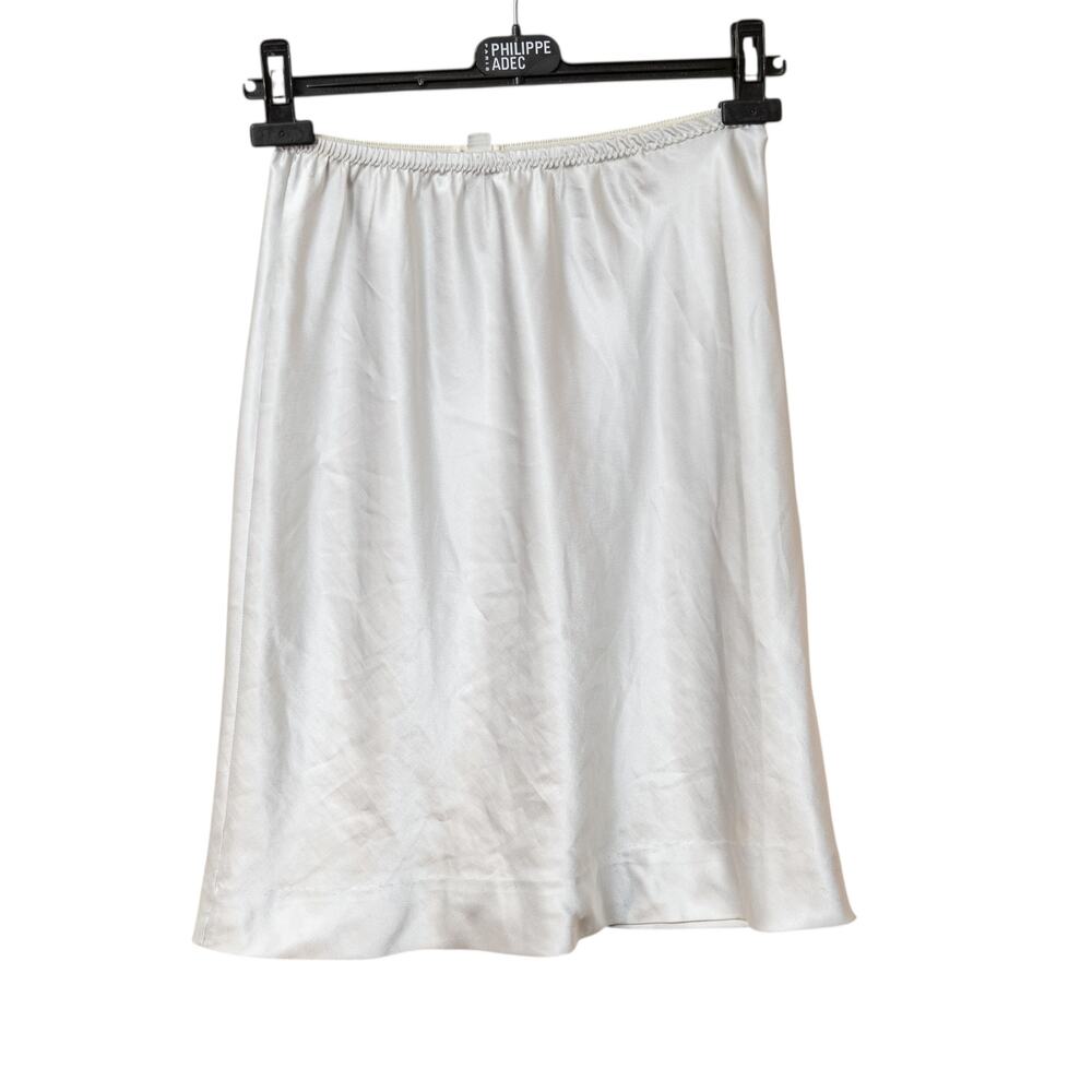 Set of 3 Vintage Lace Slips 1990s Polyester Knee Length Champagne Peach White